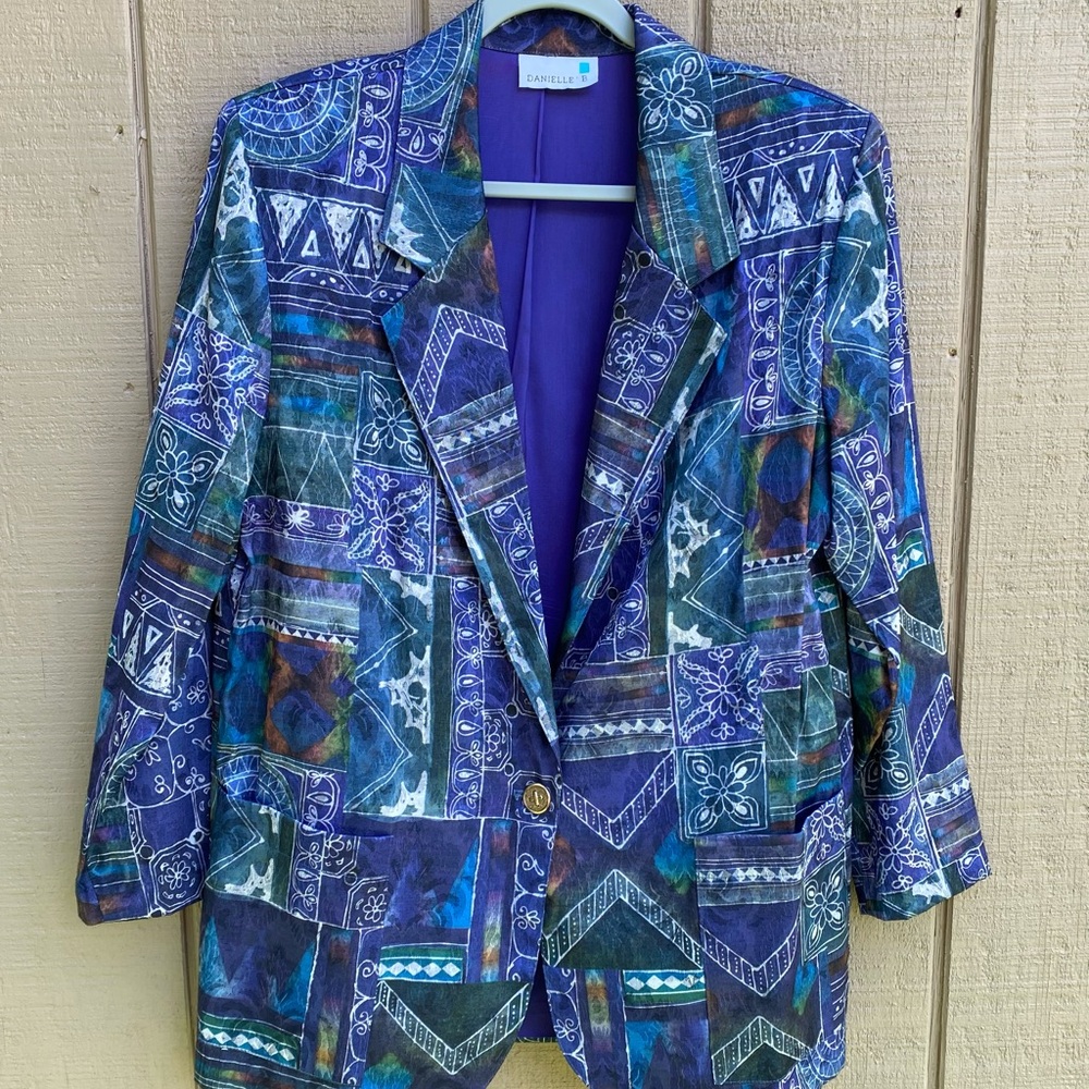 Vintage Danielle B  Women’s Multi Color Blazer/Jacket Size M